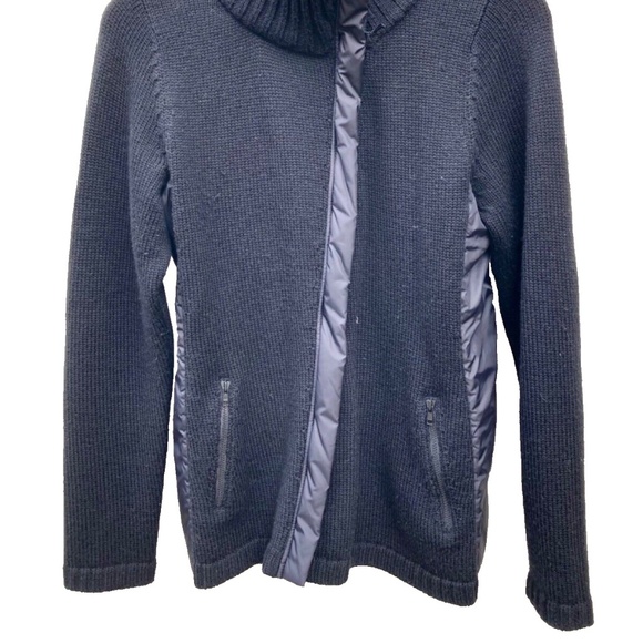 Eileen Fisher 100% Merino Wool Full Zip Sweater Jacket Coat Womens Medium Black - Picture 4 of 7